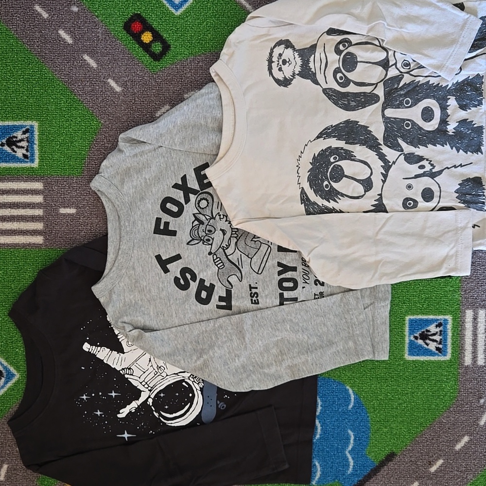 GAP Kids Long Sleeve Tees - Black, Gray, Cream